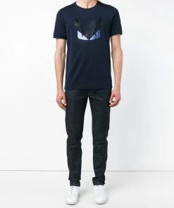Fendi Crystal Embellished Monster T-Shirt