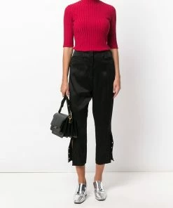 Fendi cropped embroidered trousers