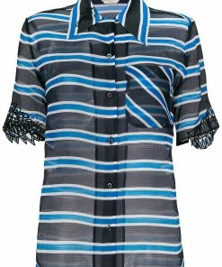 Fendi striped sheer blouse