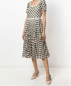 Fendi geometric print flared dress