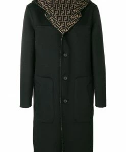 Fendi hooded midi coat