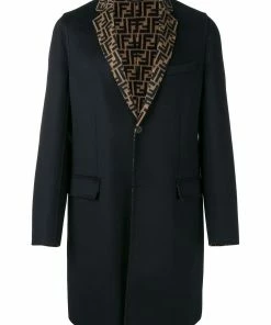 Fendi FF motif single-breasted coat
