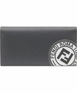 Fendi logo patch continental wallet