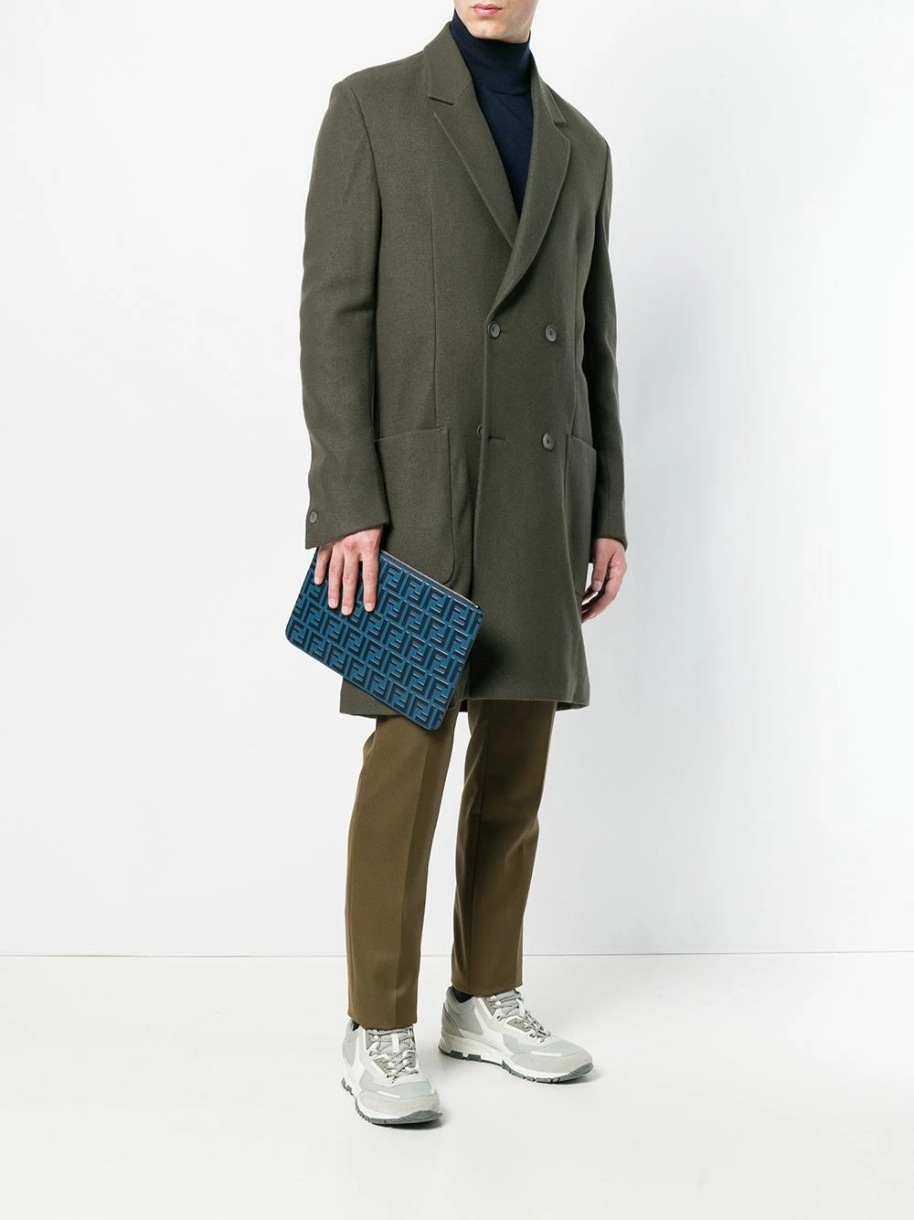 Deals β€οΈ Fendi Double F logo pouch wallets & billfolds of men π 4 Fendi Double F logo pouch