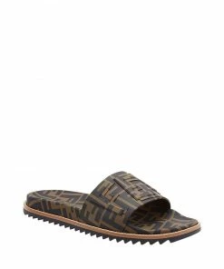 Fendi all-over FF motif slides