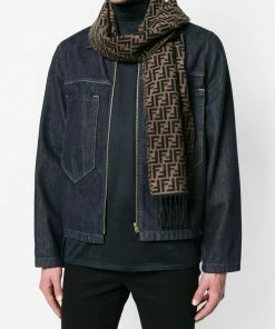 Fendi FF logo knit scarf