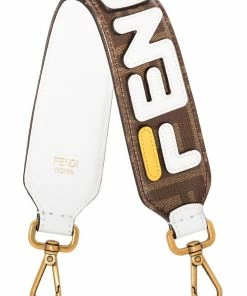 Fendi x Fila brown Mini Strap You leather bag strap