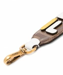 Fendi x Fila brown Mini Strap You leather bag strap