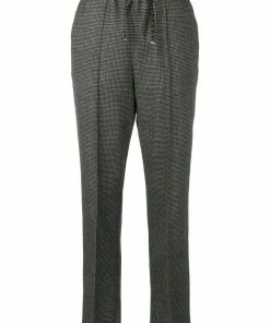 Fendi microcheck drawstring trousers