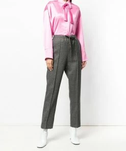 Fendi microcheck drawstring trousers