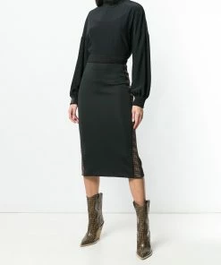 Fendi Double F-stripe fitted skirt