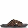 Fendi jacquard crossover slides