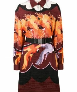Fendi parrot print shirt dress