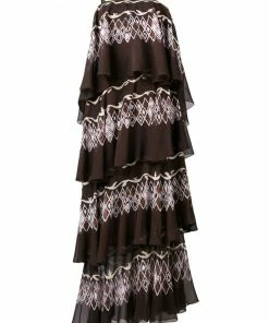 Fendi layered printed maxi dress