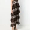 Fendi layered printed maxi dress
