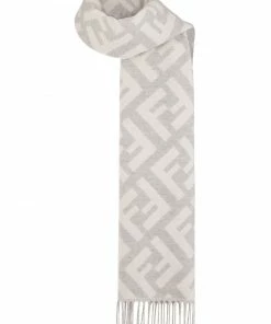 Fendi cashmere long FF logo scarf
