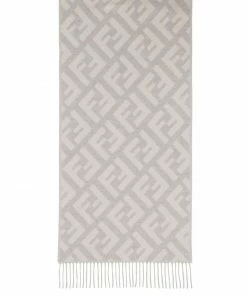 Fendi cashmere long FF logo scarf