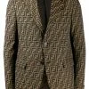 Wholesale π Fendi FF all over logo print blazer blazers of men π 2 Fendi FF all over logo print blazer
