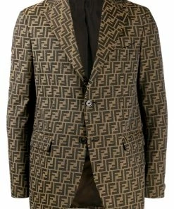 Fendi FF all over logo print blazer