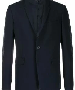 Fendi logo trim slim blazer