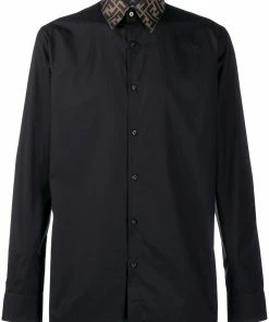Fendi monogram trim shirt