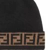 Fendi FF motif trim beanie