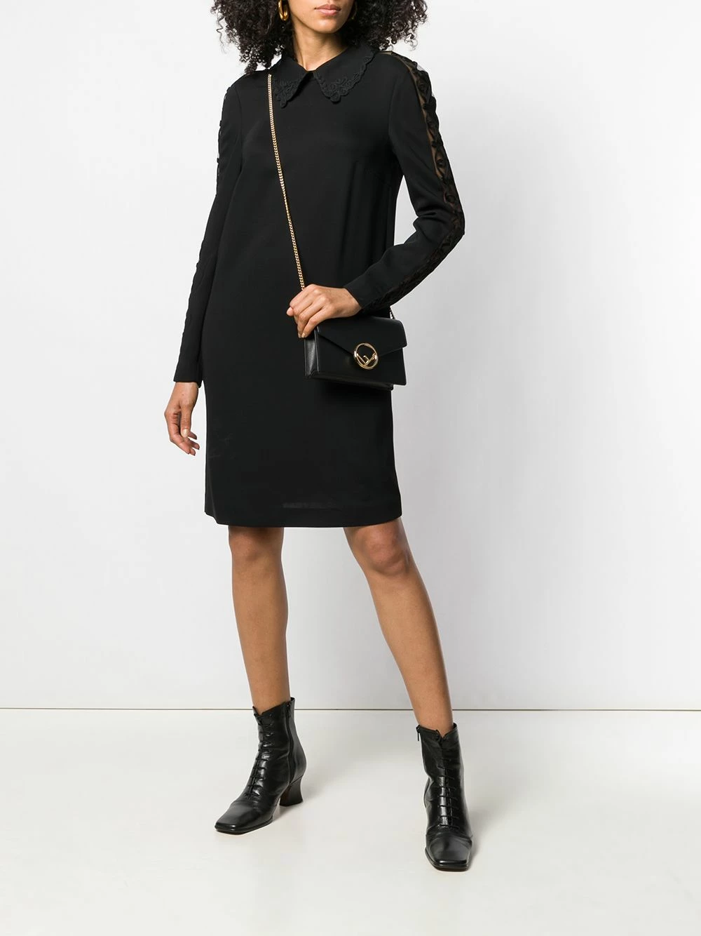 Top 10 π Fendi Lace sleeve π shirt π dress cocktail & party π dresses of women π₯° 4 Fendi lace sleeve shirt dress