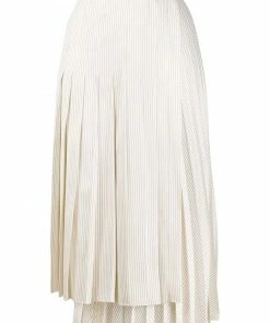 Fendi pleated striped skirt