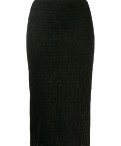 Fendi FF motif knitted skirt