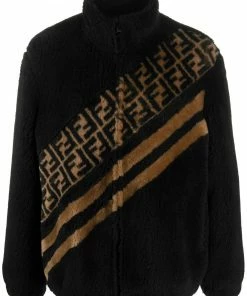 Fendi FF motif faux fur jacket