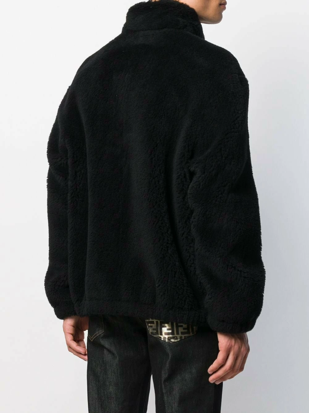 Discount π Fendi FF motif faux fur jacket leather jackets of men π 6 Fendi FF motif faux fur jacket