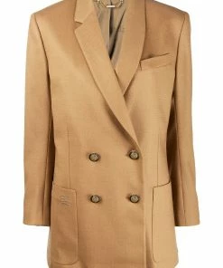 Fendi Karligraphy motif double-breasted jacket