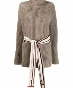 Fendi belted roll-neck cashmere jumper