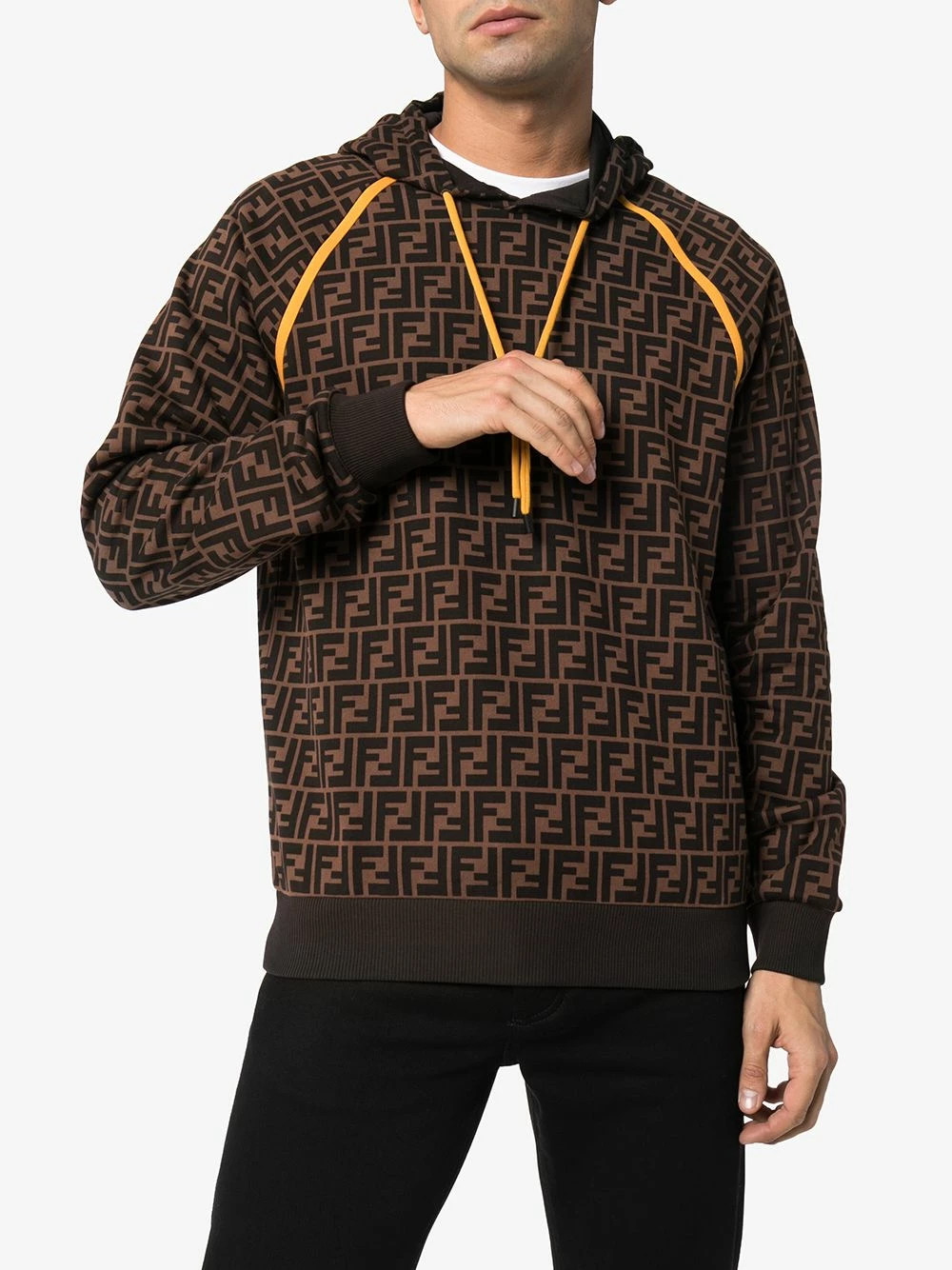 Wholesale π Fendi FF logo print hoodie hoodies of men 𧨠5 Fendi FF logo print hoodie