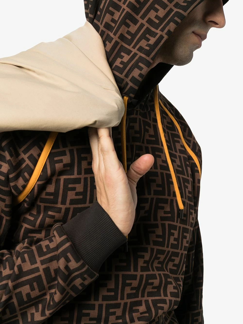 Wholesale π Fendi FF logo print hoodie hoodies of men 𧨠7 Fendi FF logo print hoodie