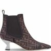 Fendi logo-jacquard ankle boots