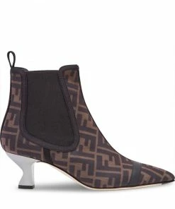Fendi logo-jacquard ankle boots