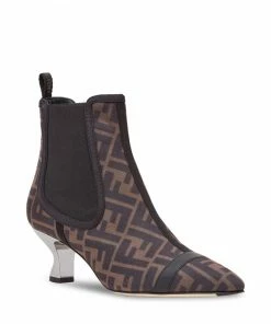 Fendi logo-jacquard ankle boots