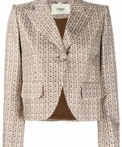 Fendi Karligraphy motif cropped jacket