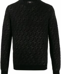 Fendi FF pattern crew neck jumper