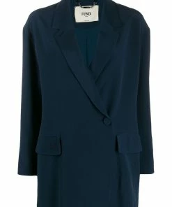 Fendi silk off-centred buttoned blazer