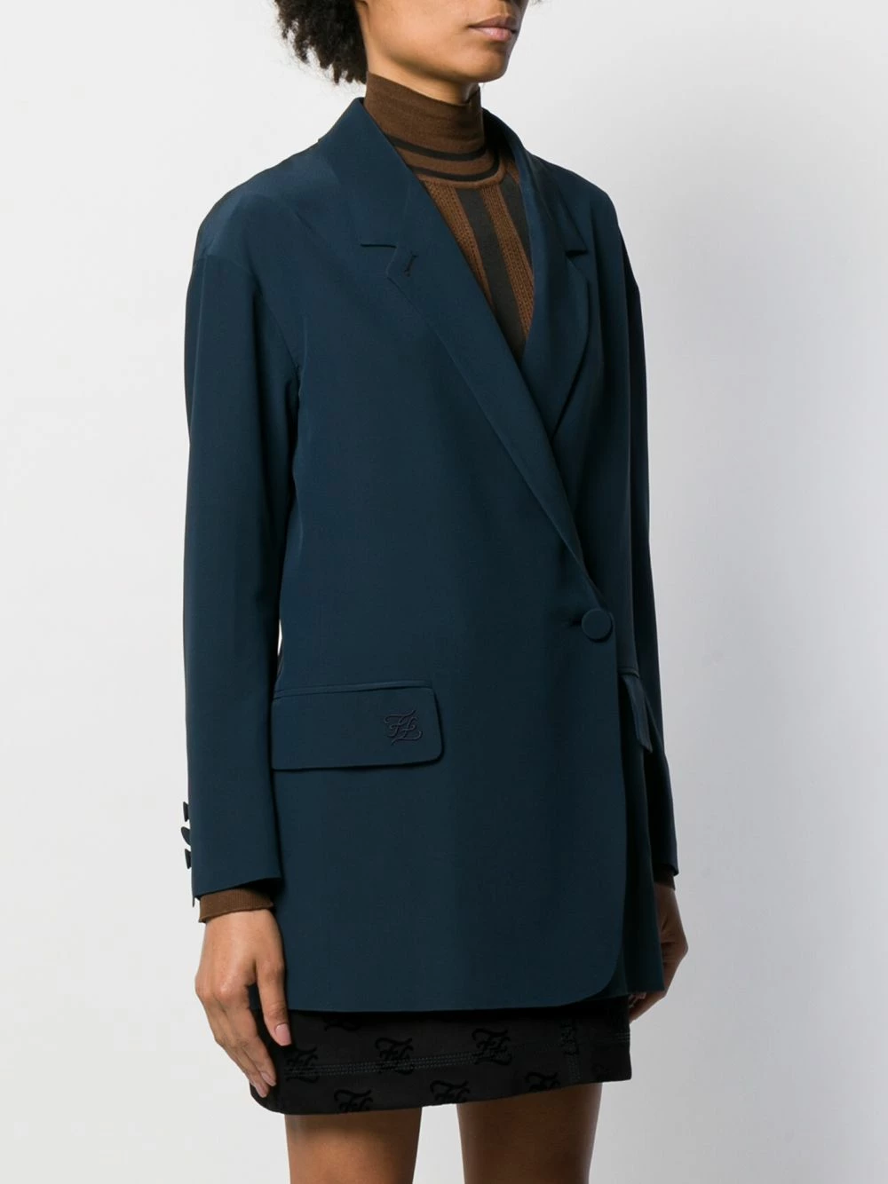 Outlet π Fendi Silk off centred buttoned blazer blazers of women π₯ 5 Fendi silk off-centred buttoned blazer