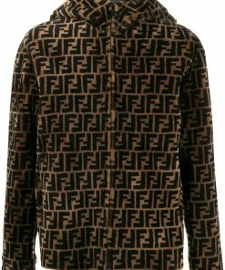 Fendi FF reversible hooded leather jacket