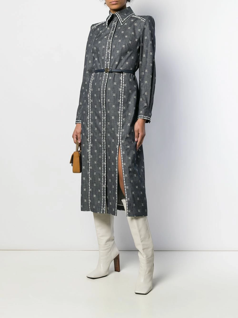 Wholesale ๐ฅฐ Fendi Karligraphy motif ๐ shirt ๐ dress day ๐ dresses of women โจ 4 Fendi Karligraphy motif shirt dress