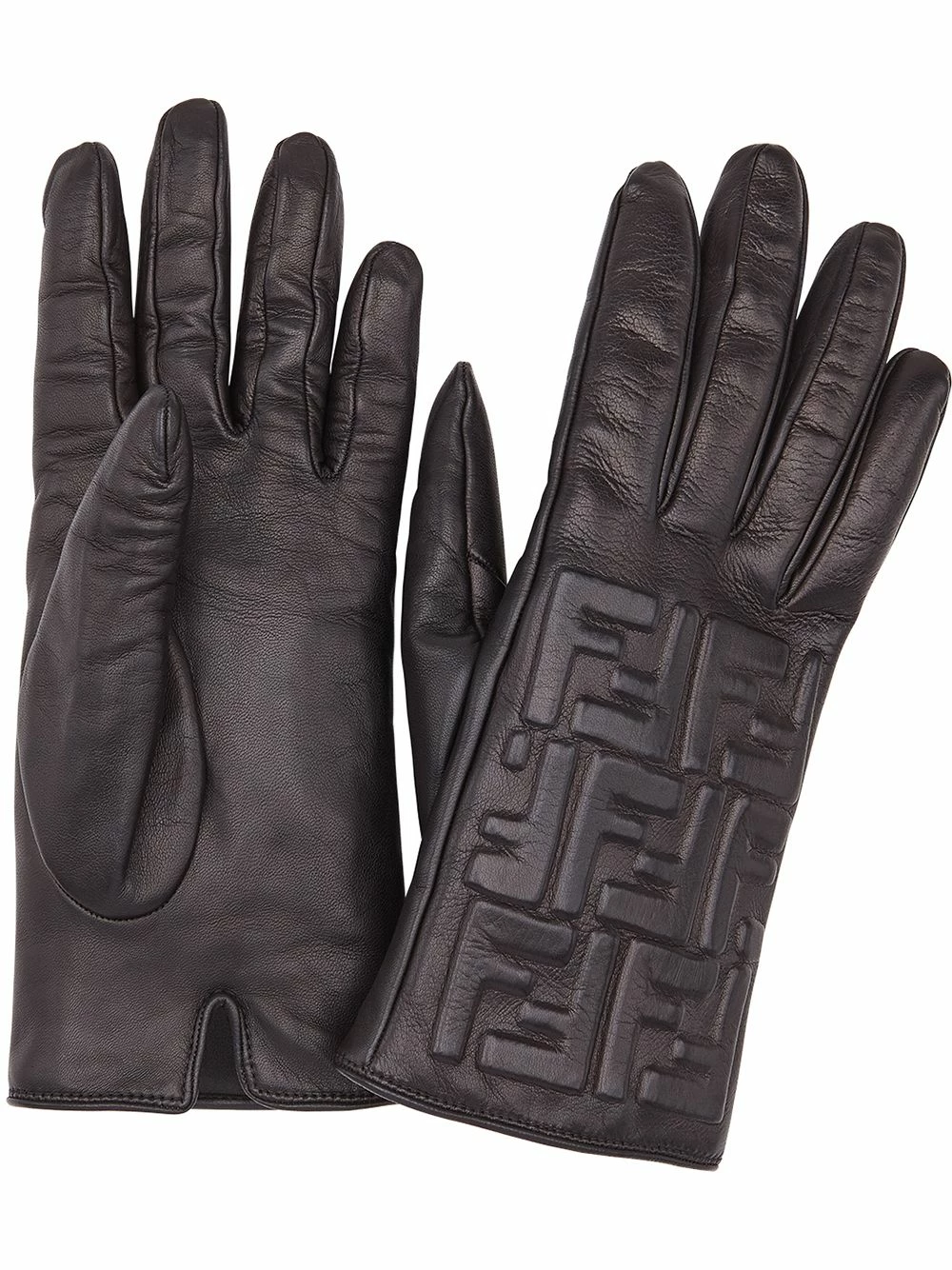 Cheap π Fendi Leather FF embossed gloves of women π 3 Fendi leather FF embossed gloves