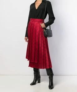 Fendi Karligraphy motif pleated skirt