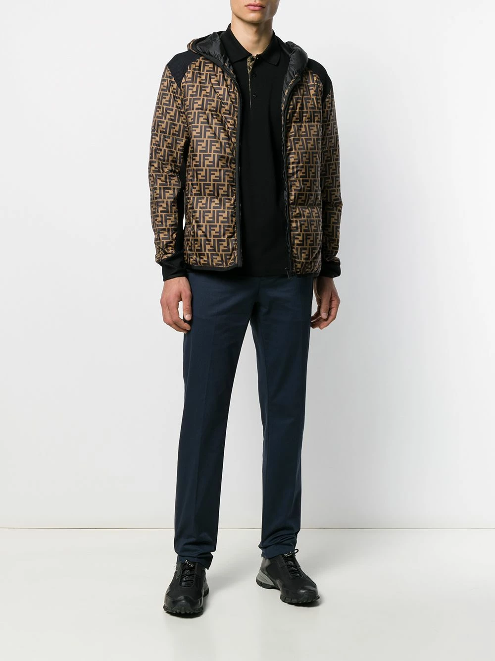 Cheapest π Fendi Printed FF detailed polo π shirt polo π shirts of men π 4 Fendi printed FF detailed polo shirt