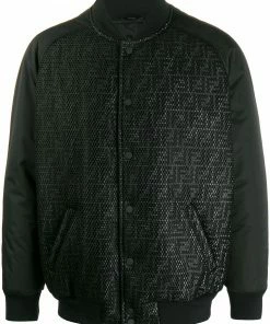 Fendi FF reflective motif bomber jacket