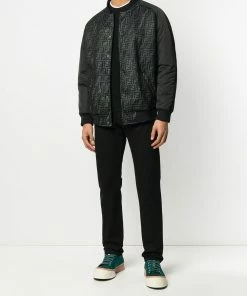 Fendi FF reflective motif bomber jacket