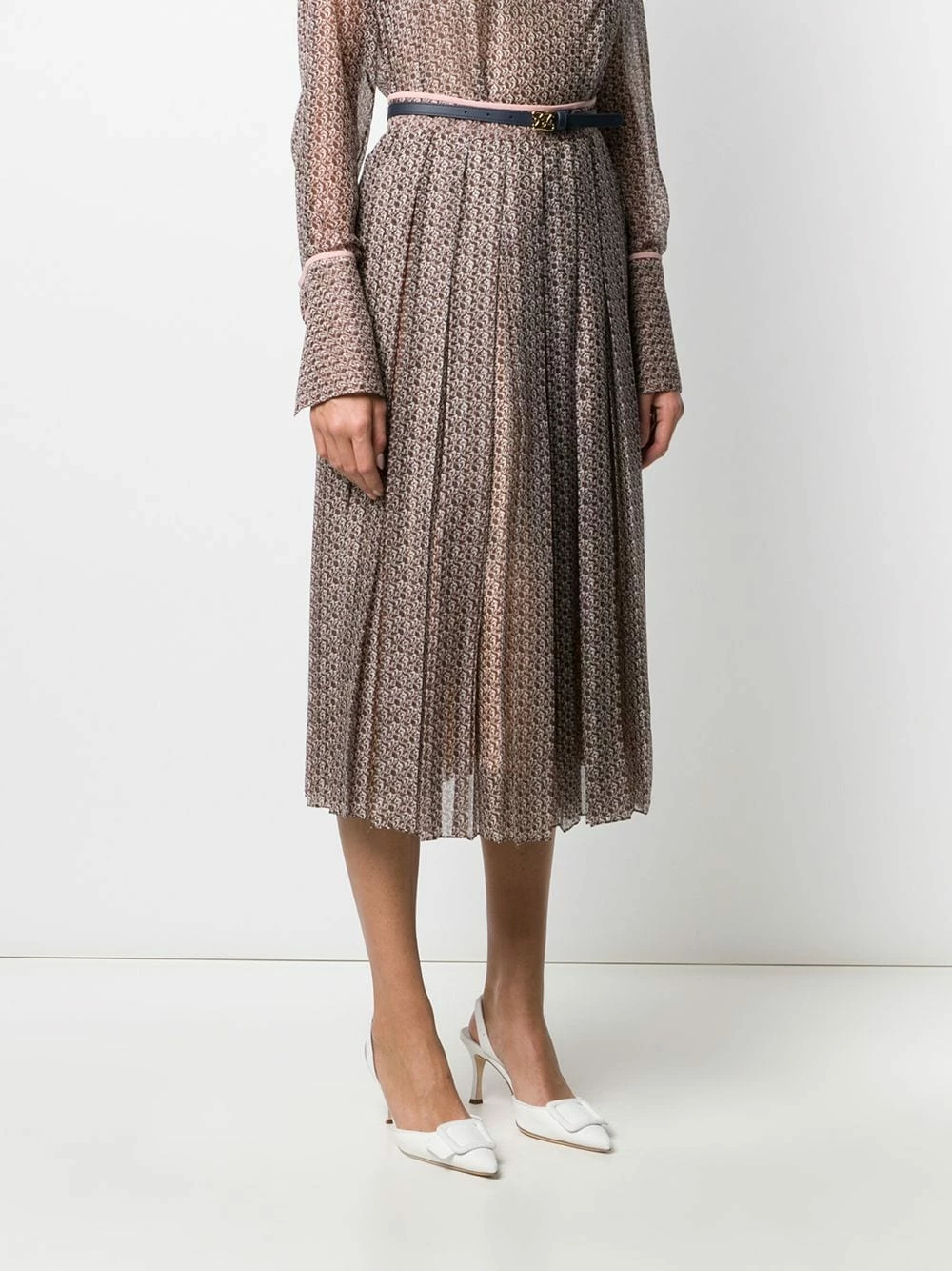 Buy π Fendi Floating Petals print pleated π skirt pleated π skirts of women π 5 Fendi Floating Petals print pleated skirt